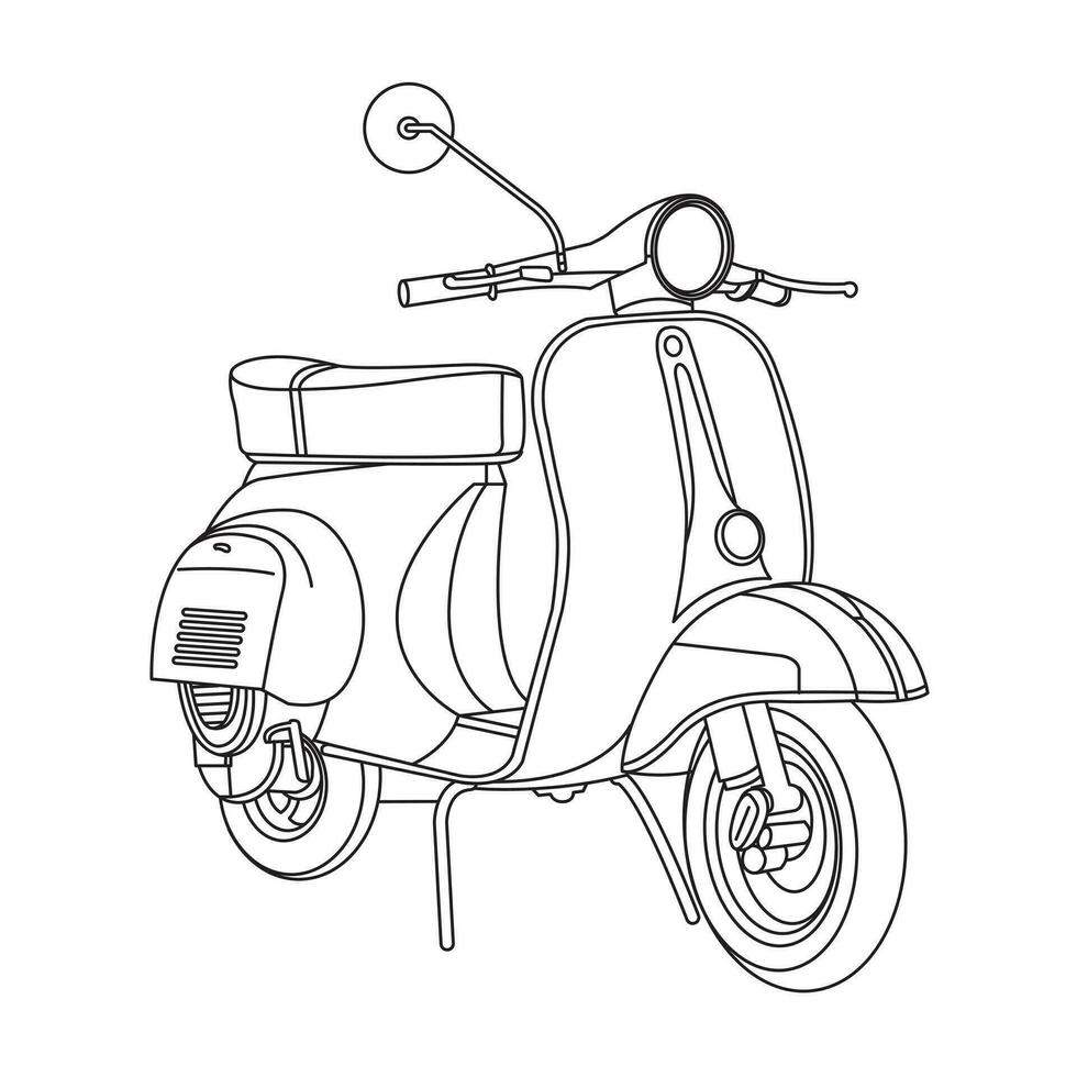 scooter vector lines black lines