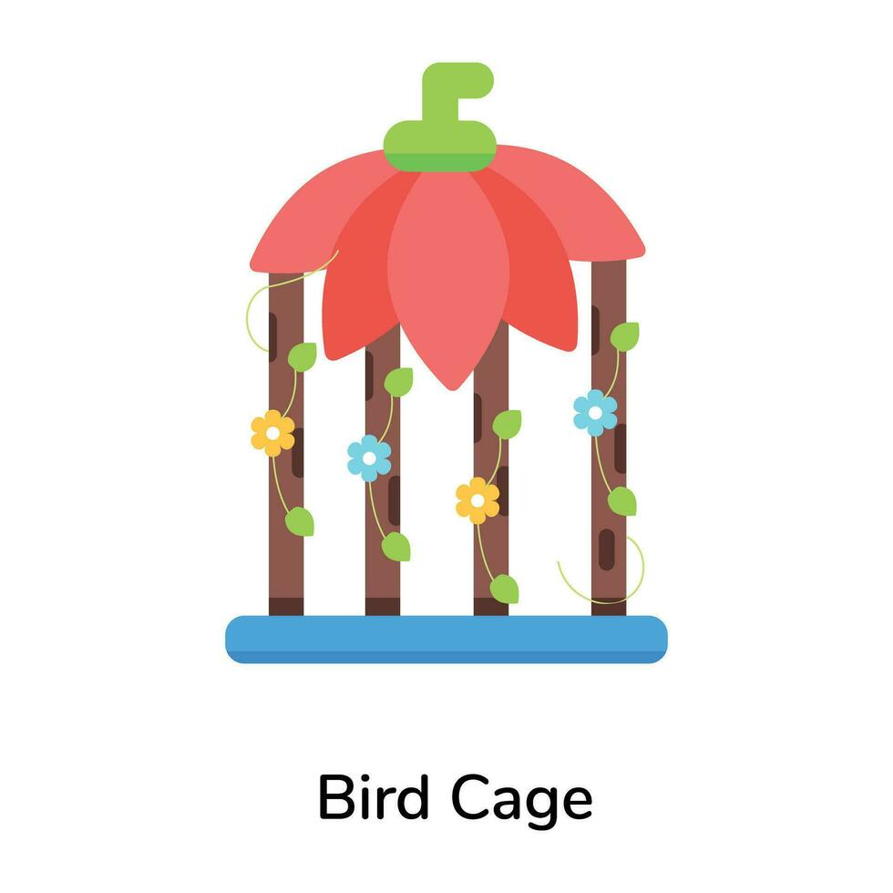 Trendy Bird Cage vector