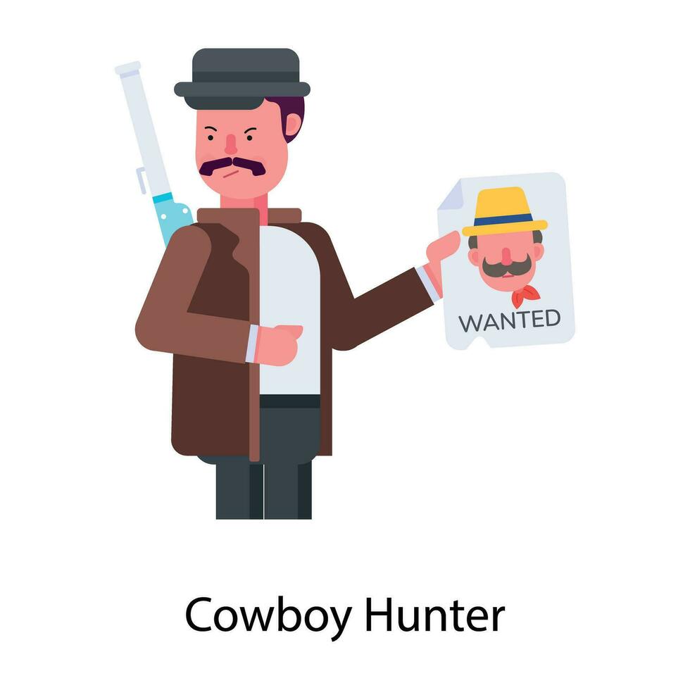 Trendy Cowboy Hunter vector