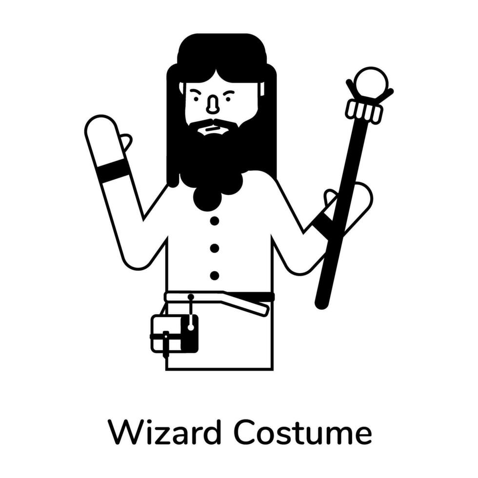 Trendy Wizard Costume vector