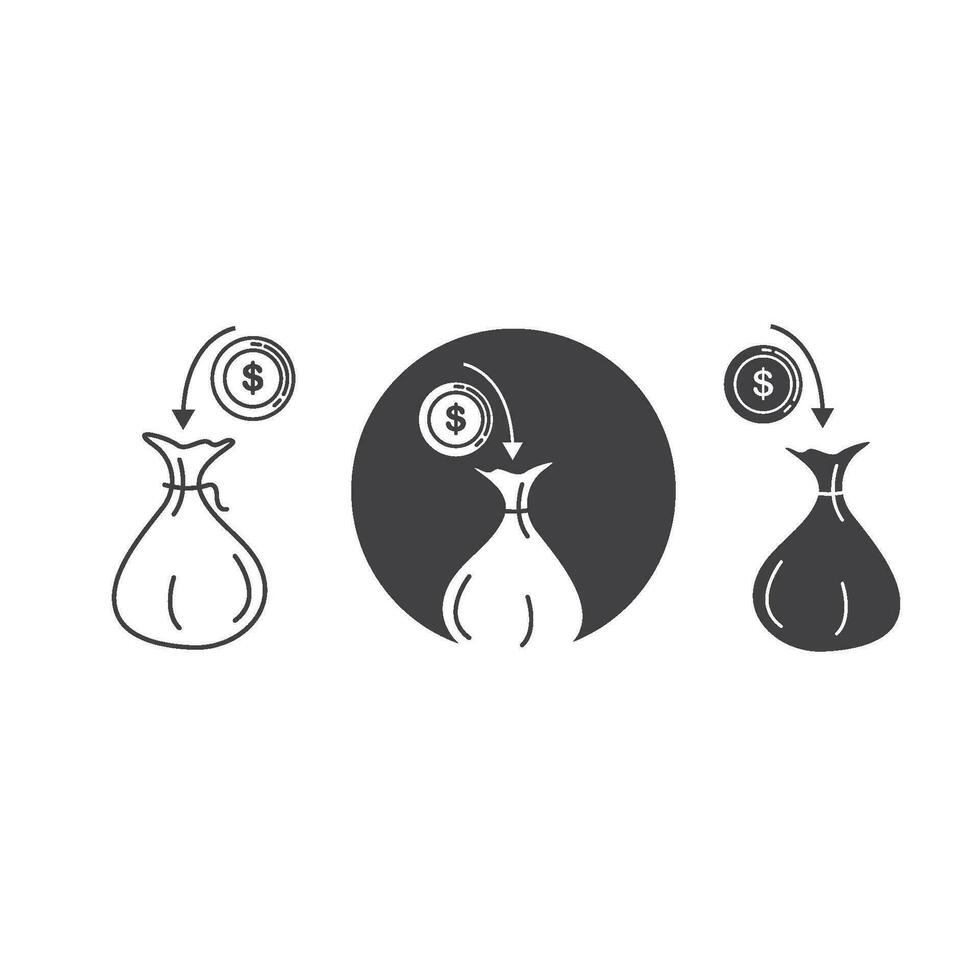 black save money icon vector concept design template