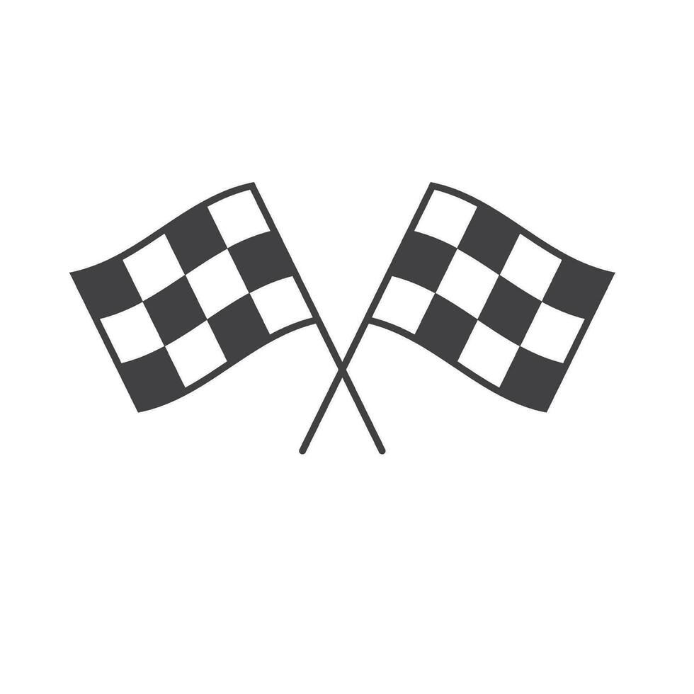 racing flag or checkered flag icon vector element design template