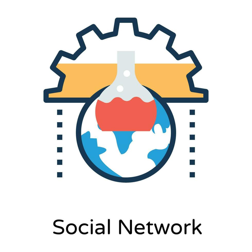 Trendy Social Network vector
