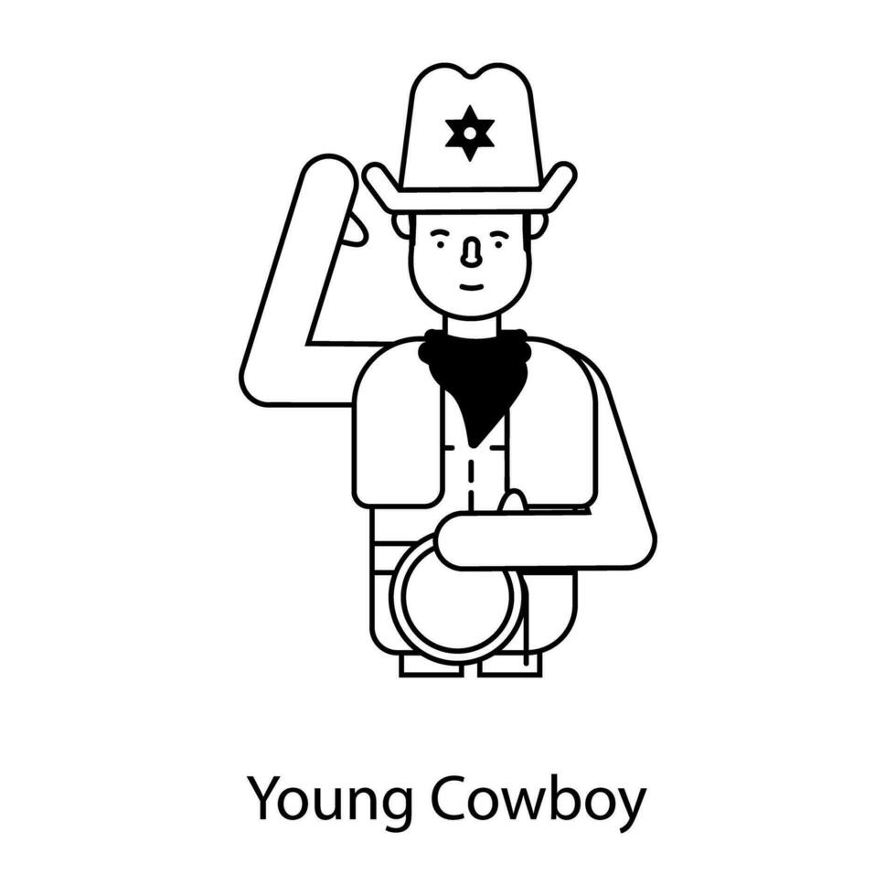 Trendy Young Cowboy vector