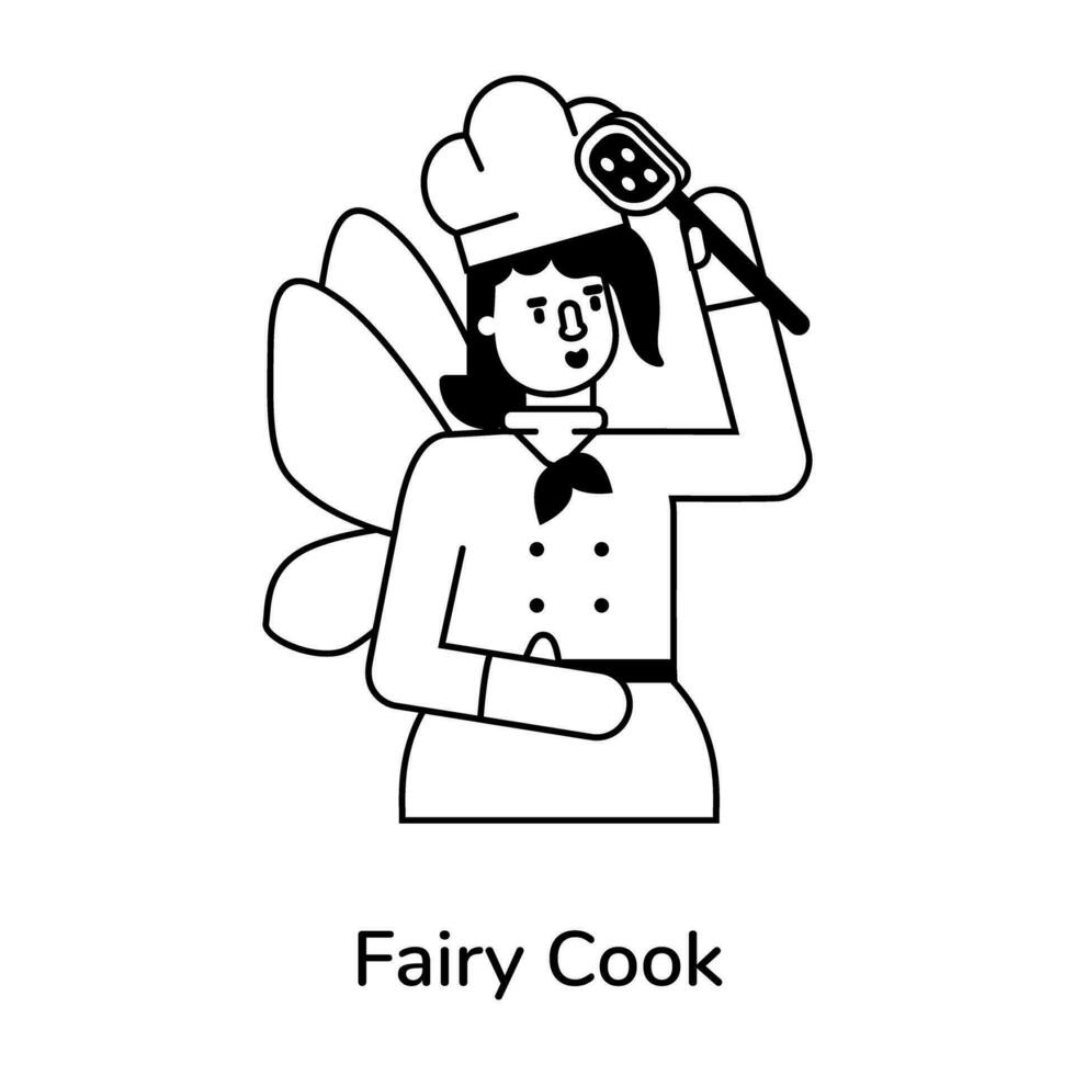 Trendy Fairy Cook vector