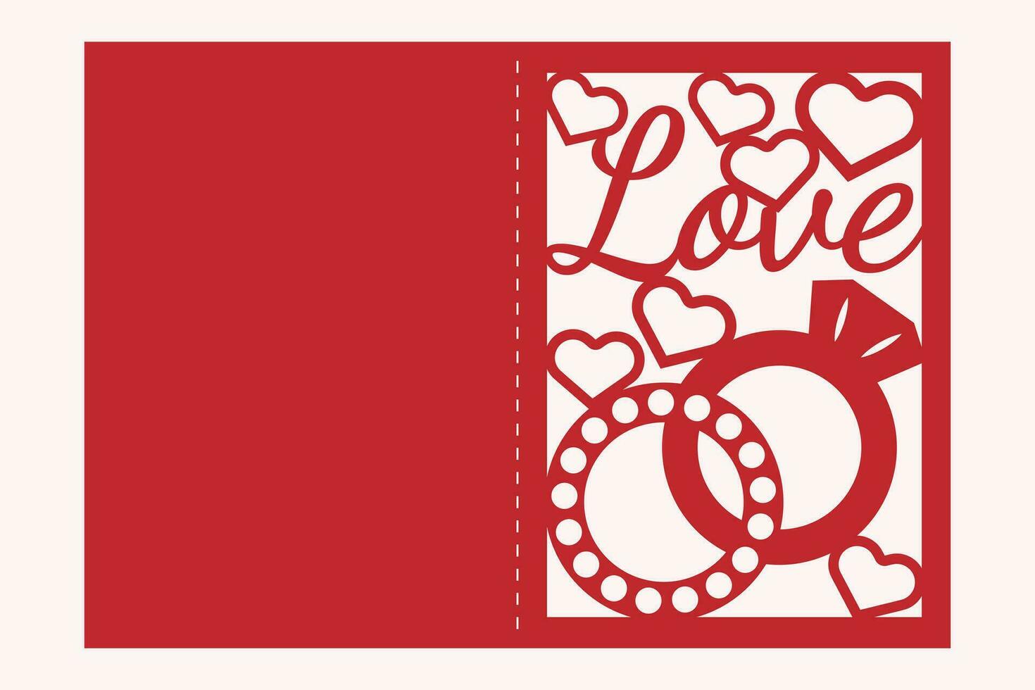 Valentine Greeting Card Papercut vector