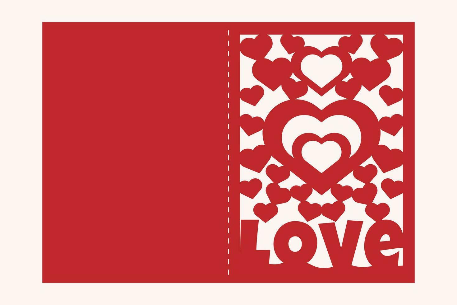 Valentine Greeting Card Papercut vector