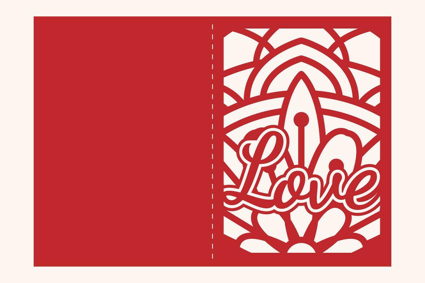 Valentine Greeting Card Papercut vector