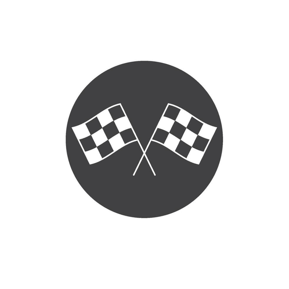 racing flag or checkered flag icon vector element design template