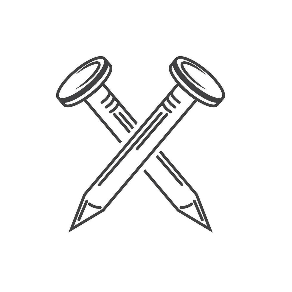 metal nail crossed  icon vector element design template