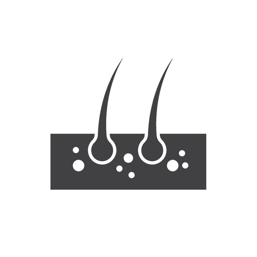 black hair root icon vector element concept design template