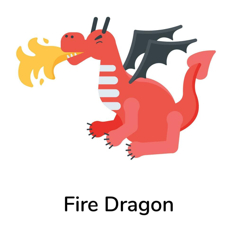 Trendy Fire Dragon vector