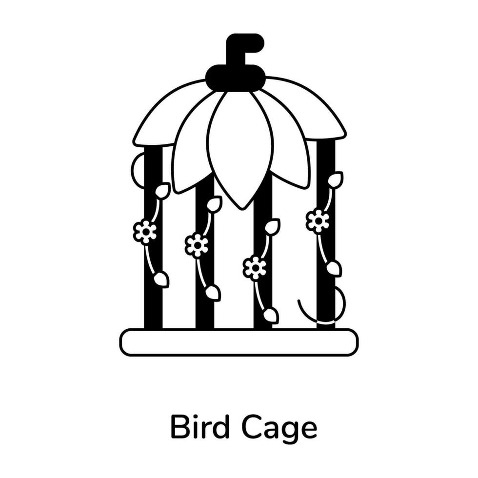 Trendy Bird Cage vector