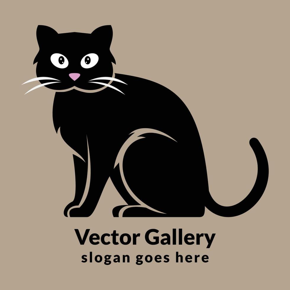 gato logo y gato ilustración diseño vector