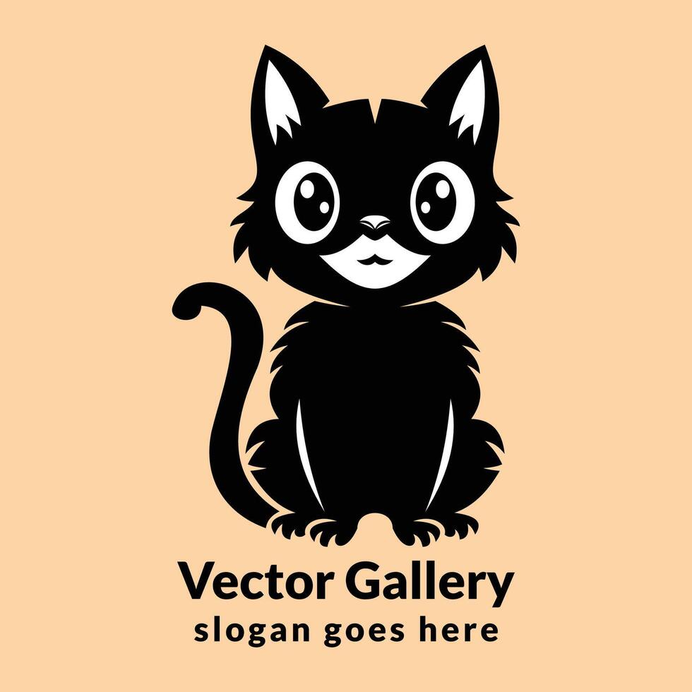 gato logo y gato siluetas negro gato vector aislado en color antecedentes