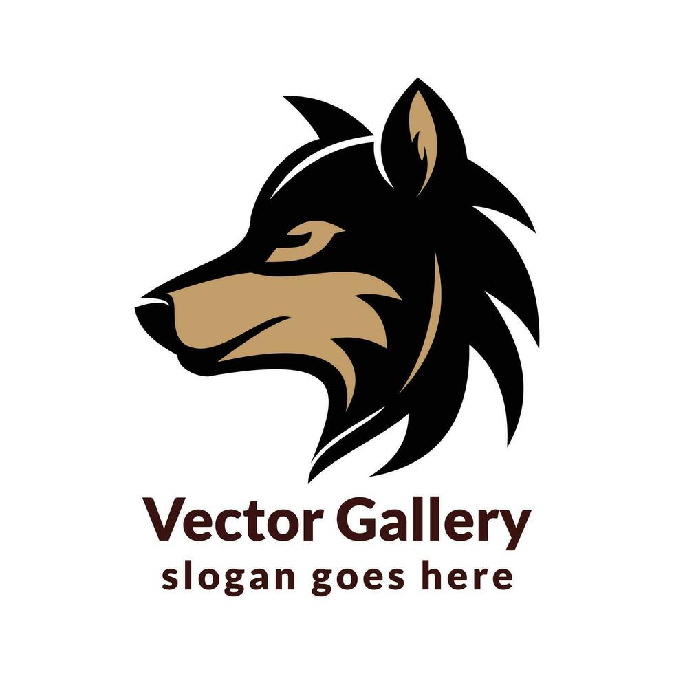 wolf vintage logo vector illustration