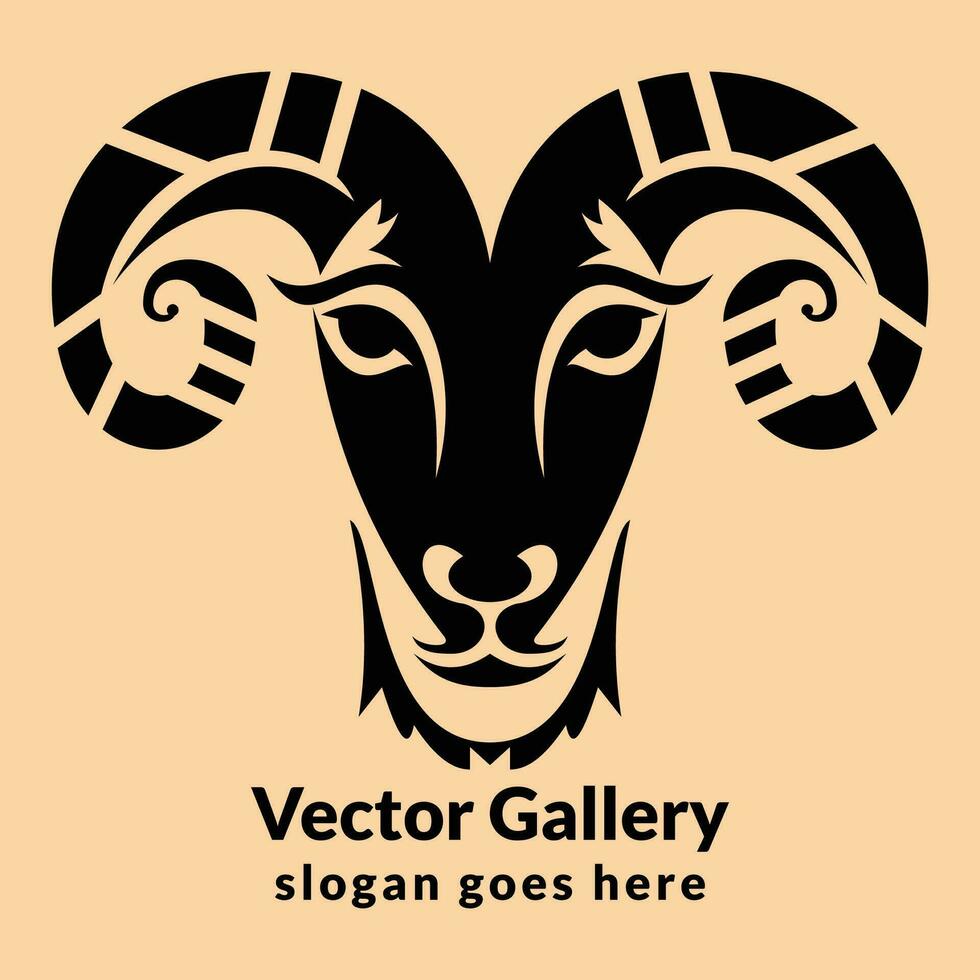 vector goat illustration logo design