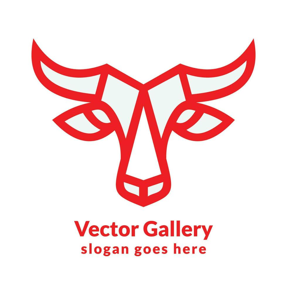 vector rojo toro logo diseño