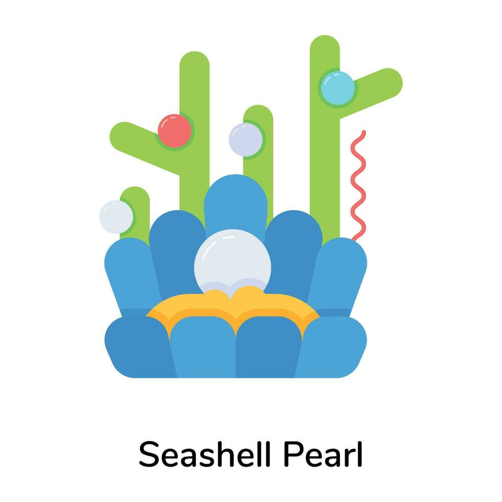 Trendy Seashell Pearl vector