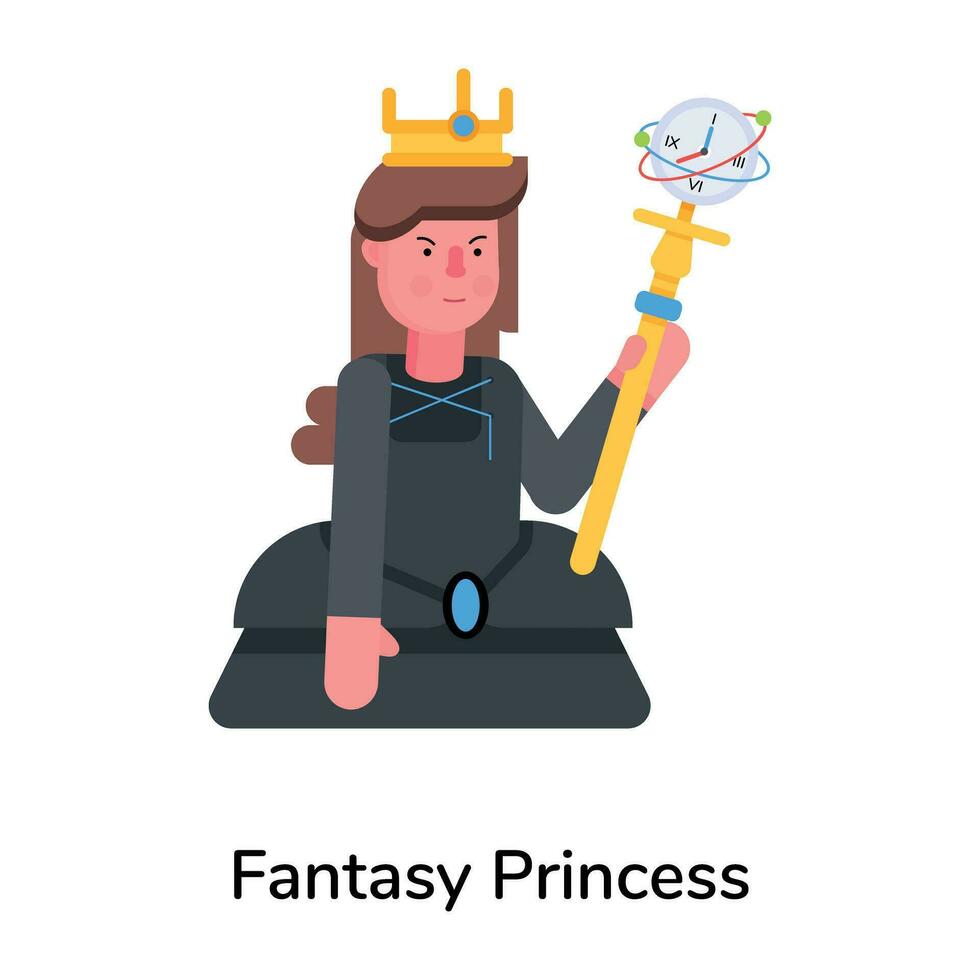 Trendy Fantasy Princess vector