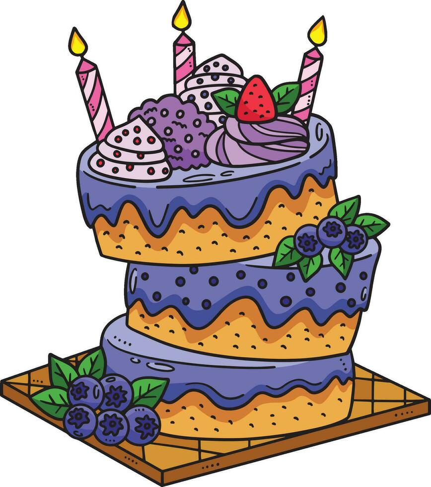 cumpleaños apilar de rosquilla vela y Cereza clipart vector