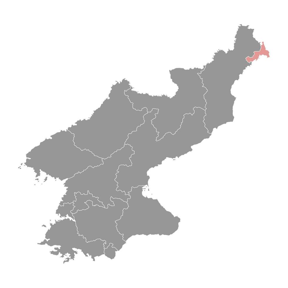razón ciudad mapa, administrativo división de norte Corea. vector ilustración.