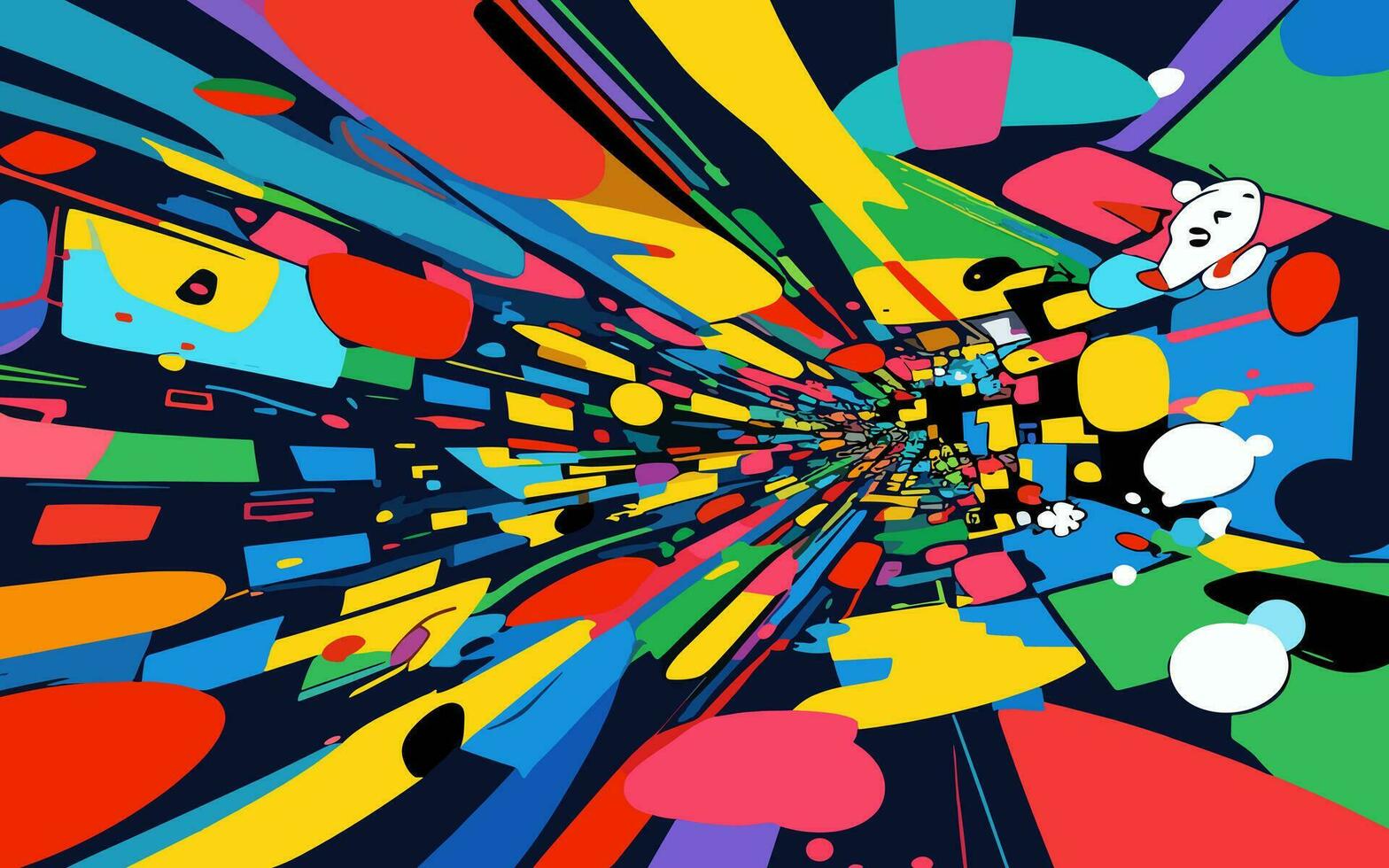 Abstract background in random, colorful square shapes vector