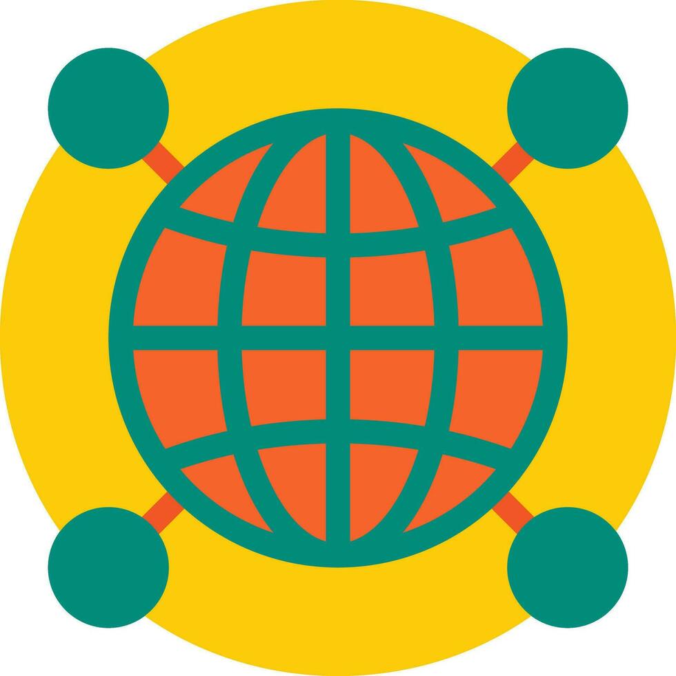 Globe Network Connection Vector Flat Icon, suitable for business or investment or office purpose.