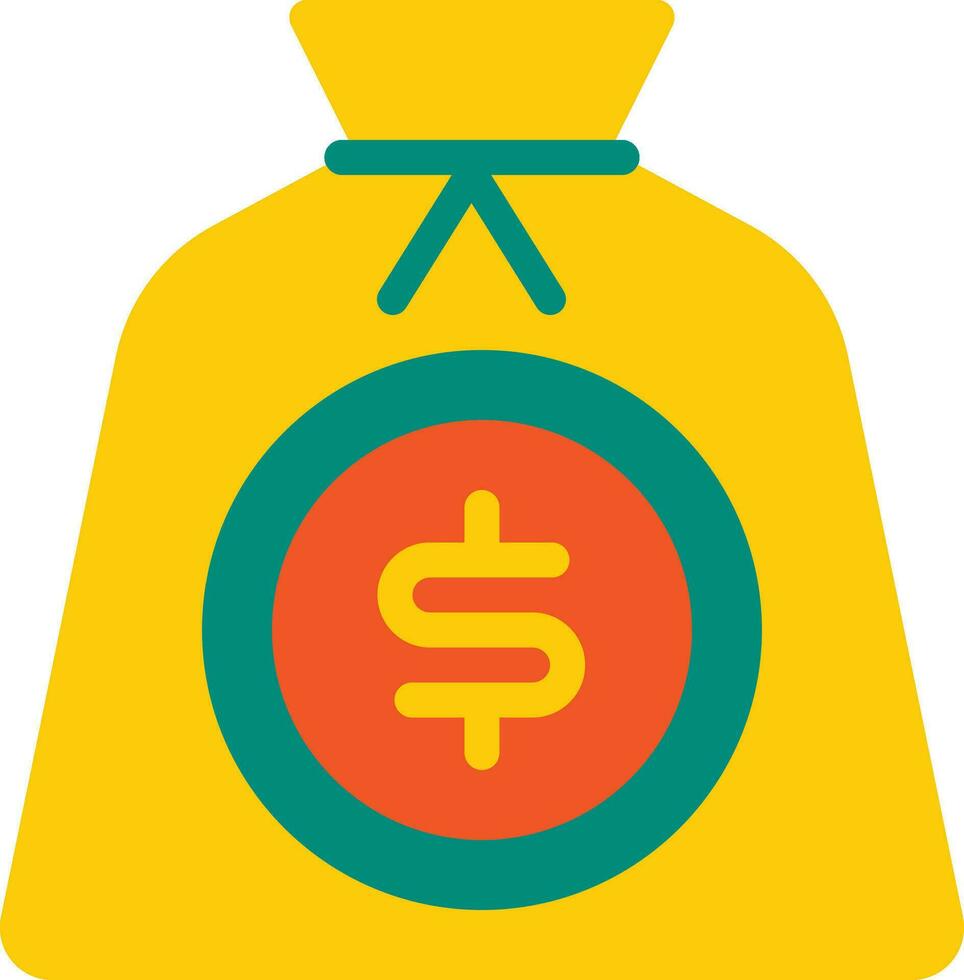 Money Bag Vector Flat Icon, suitable for business or investment or office purpose.