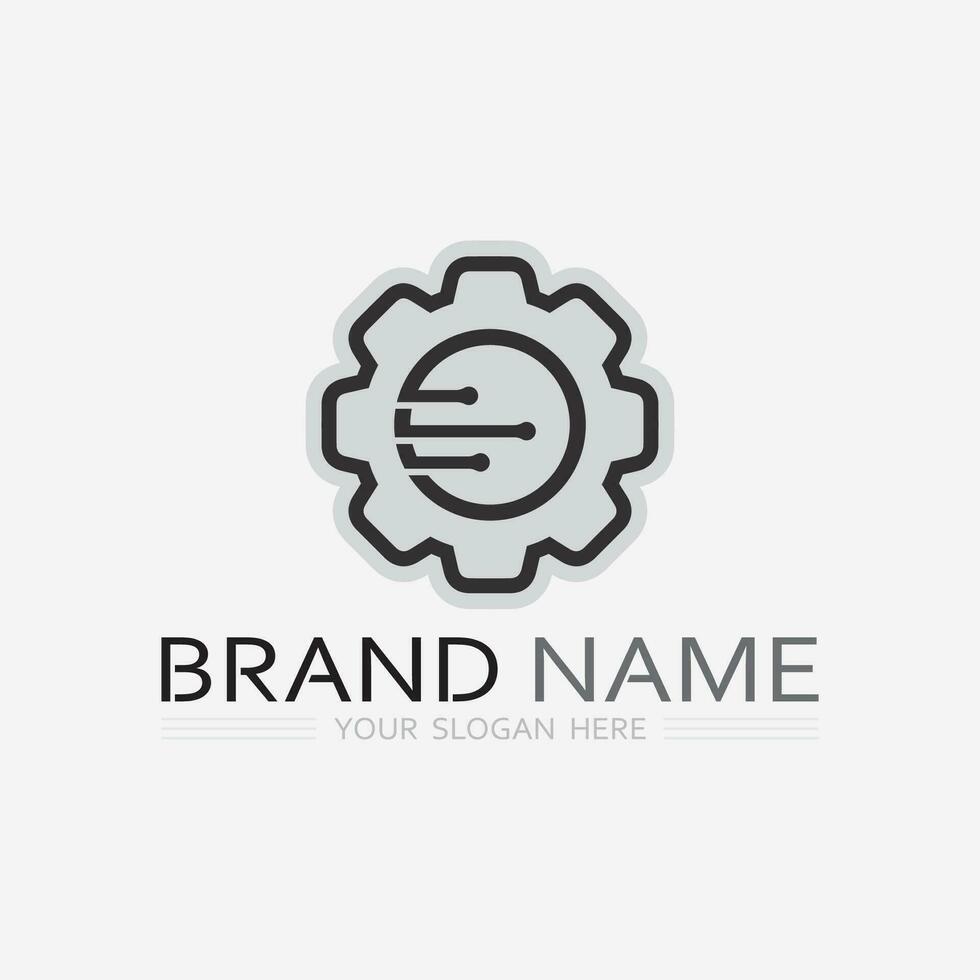 machine  engine and heavy equipment logos design icon sign vector illustration