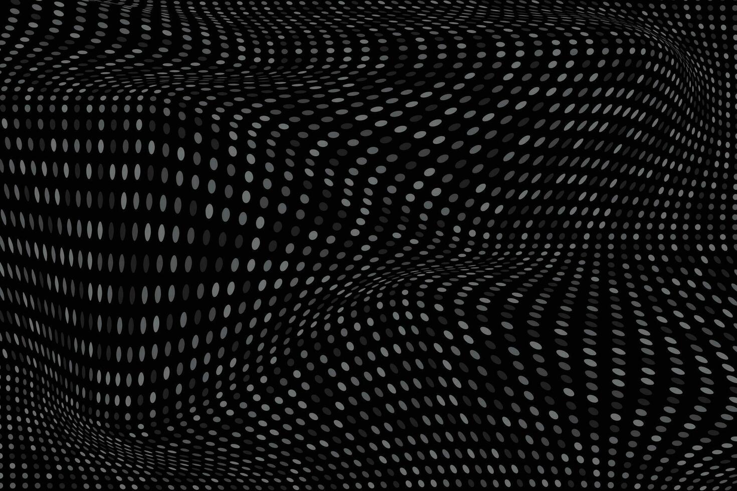 Wavy 3d technology network black dots background vector