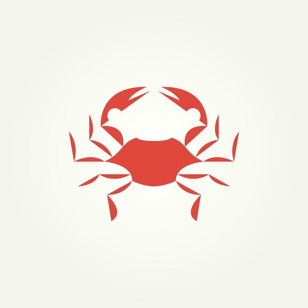isolated red crab seafood silhouette icon logo template vector illustration design