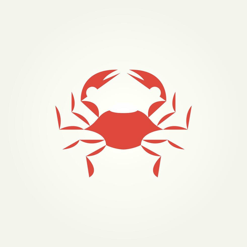 isolated red crab seafood silhouette icon logo template vector illustration design