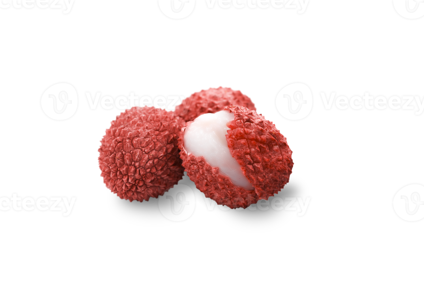 Ripe lychees isolated on a transparent background. Exotic fruits. png