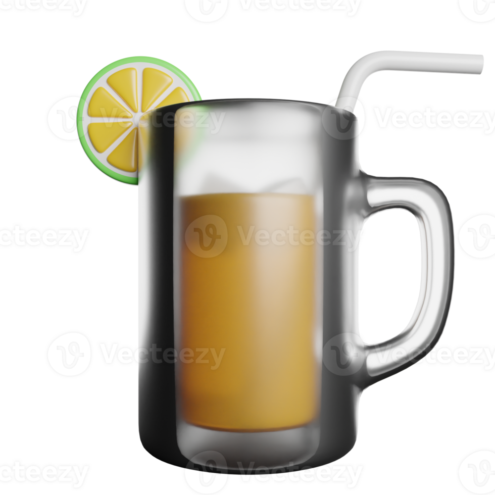Cocktail Drink Juice 3D Rendering Icon Illustration png