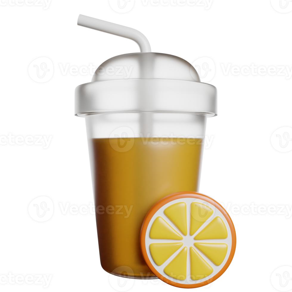 Cocktail Drink Juice 3D Rendering Icon Illustration png