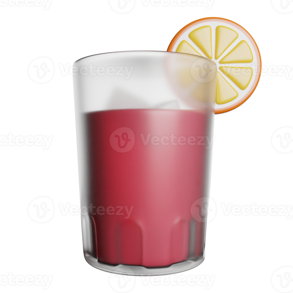 Cocktail Drink Juice 3D Rendering Icon Illustration png