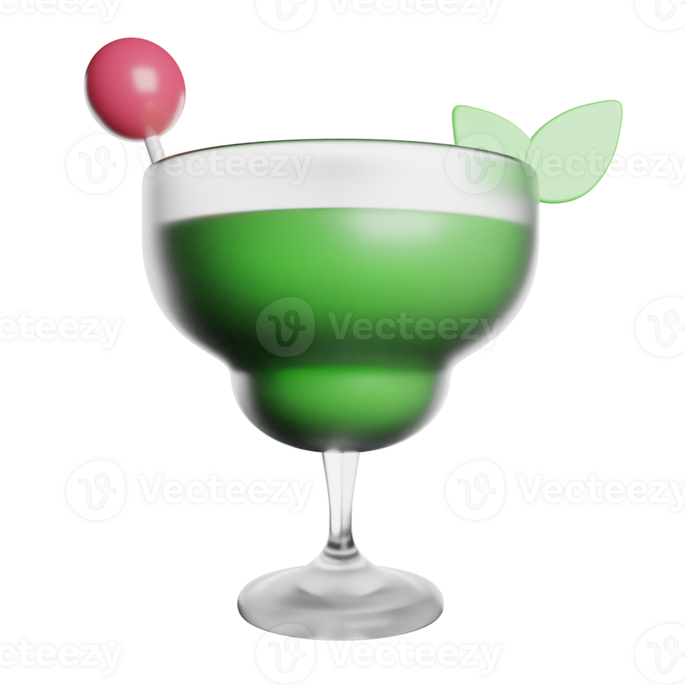 Cocktail Drink Juice 3D Rendering Icon Illustration png