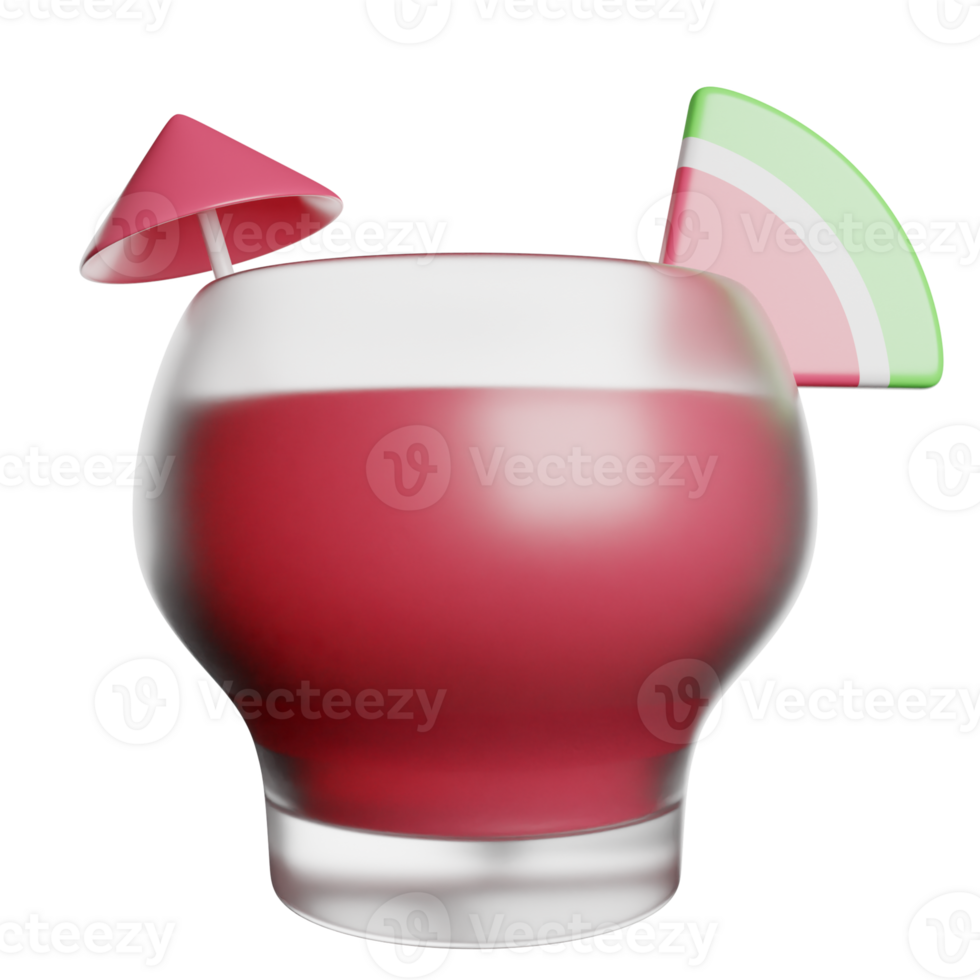 Cocktail Drink Juice 3D Rendering Icon Illustration png
