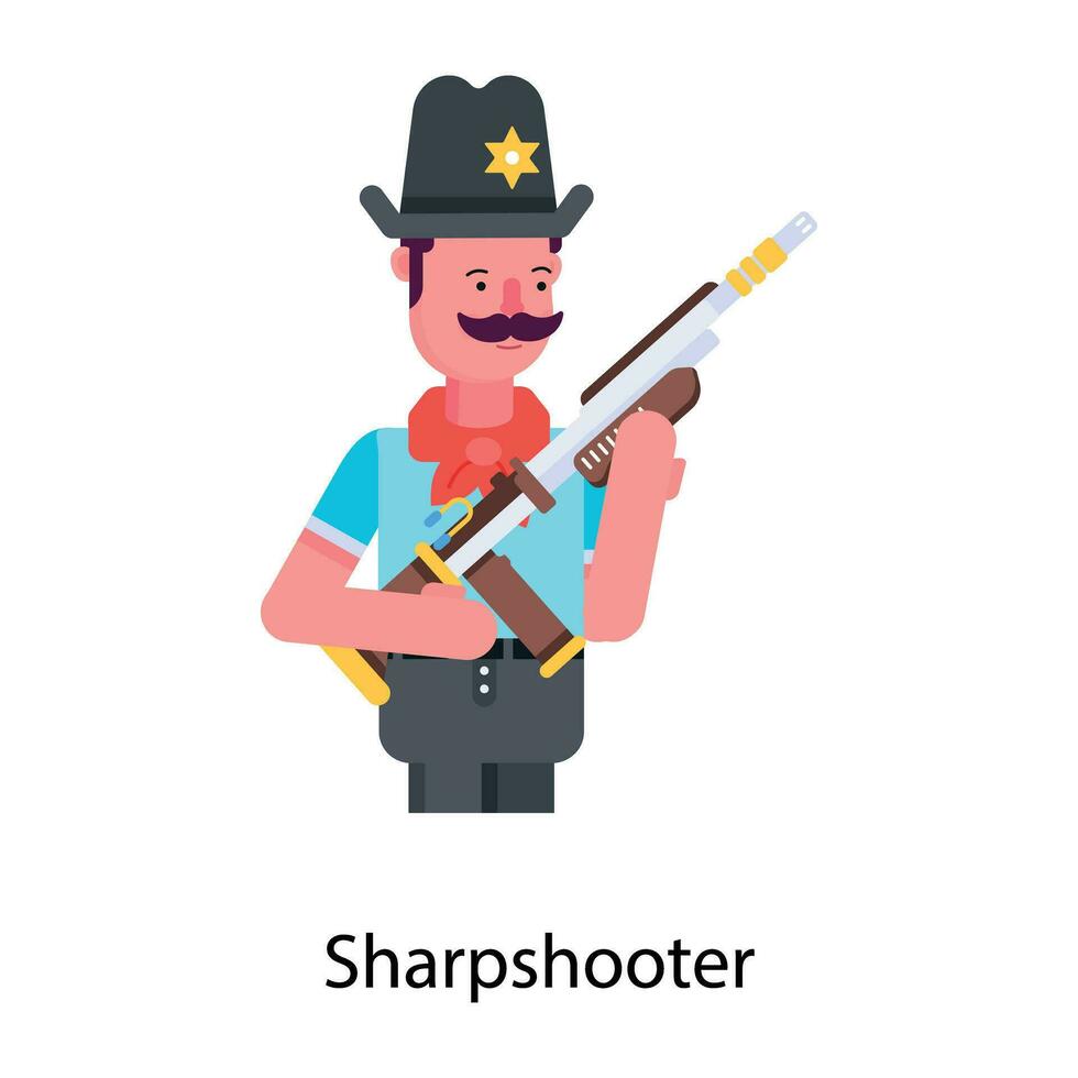 Trendy Sharpshooter Concepts vector