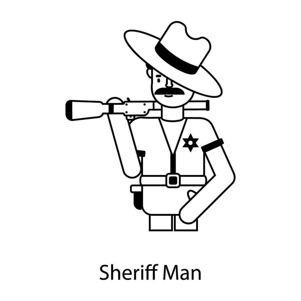 Trendy Sheriff Man vector