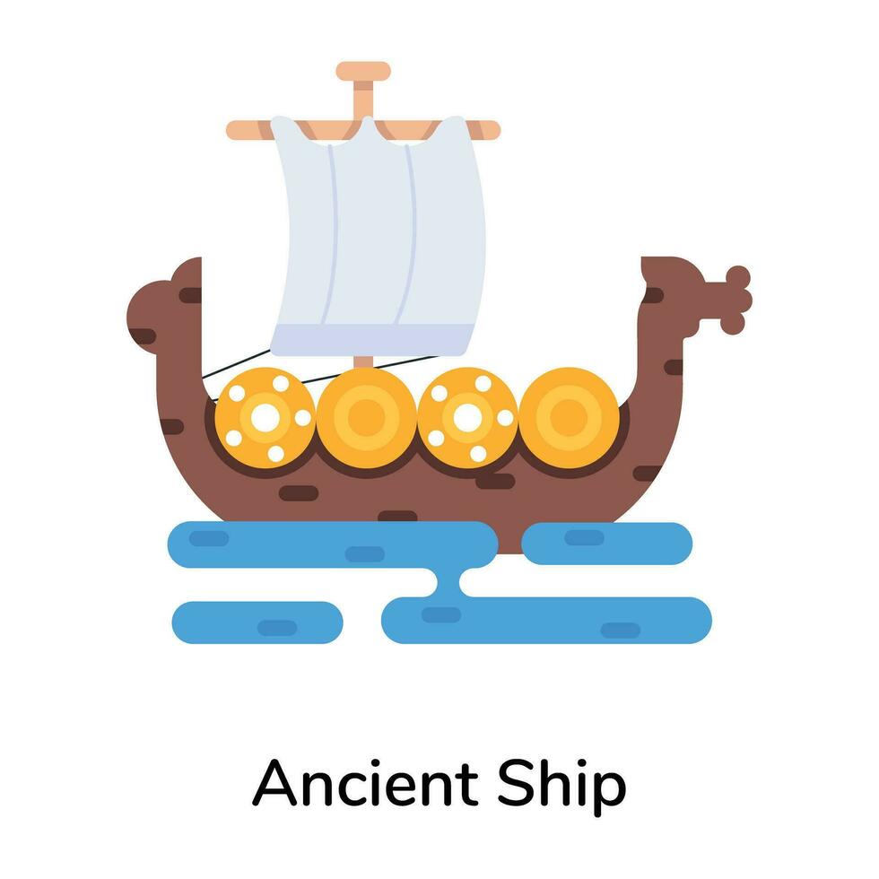 Trendy Ancient Ship vector