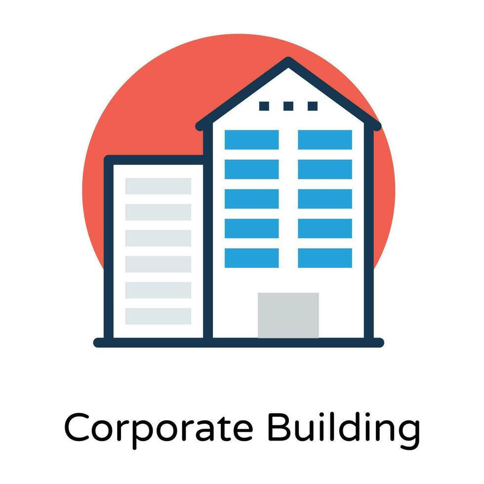 Trendy Commercial Building vector