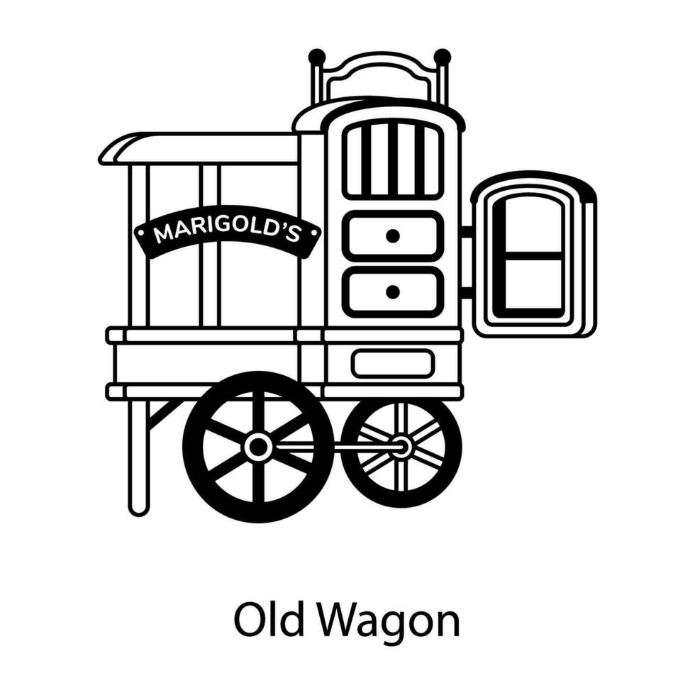 Trendy Old Wagon vector