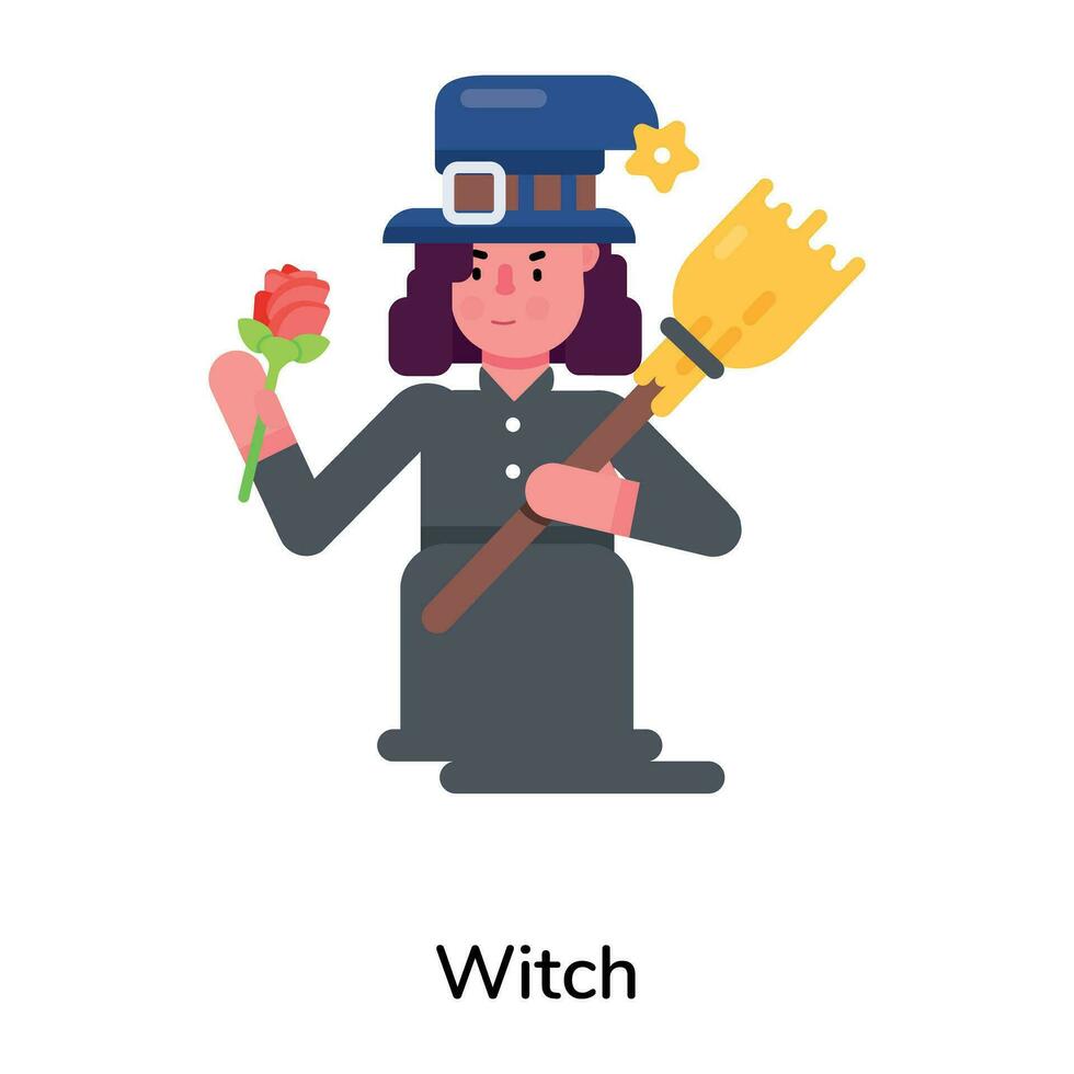 Trendy Witch Concepts vector