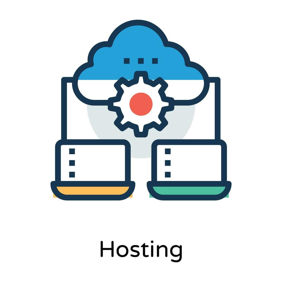 Trendy Server Hosting vector