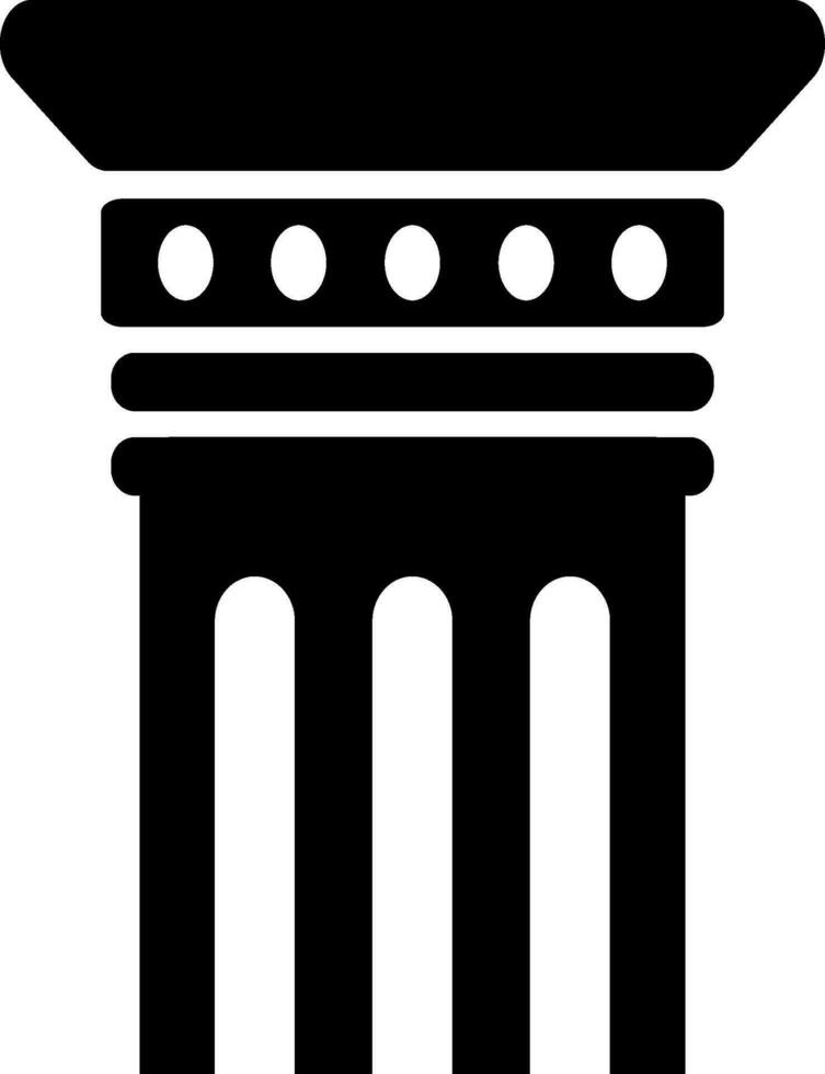 Pillar greek icon Justice symbol Column stencil Vector illustration