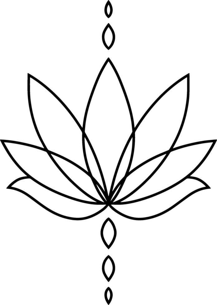 Lotus flower doodle icon Engrawing vector