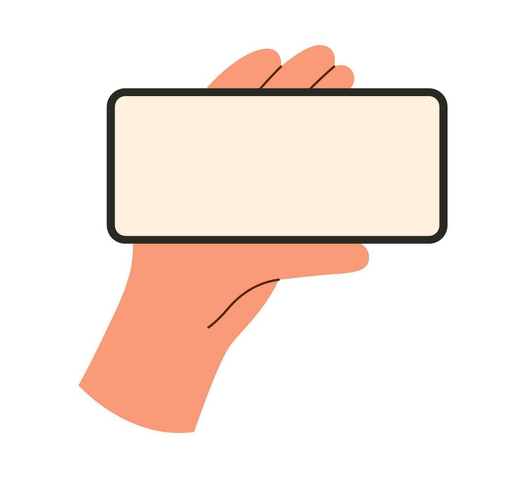 Hand with phone vector