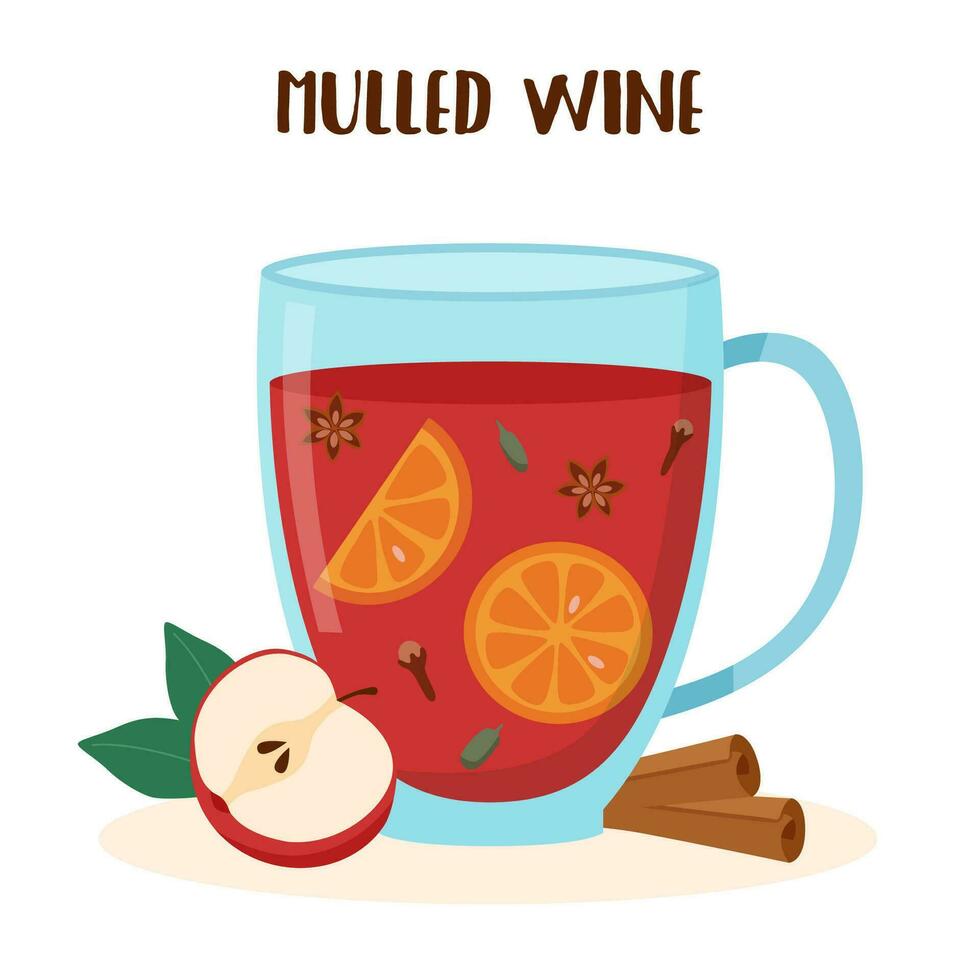 Mulled wine cup vector